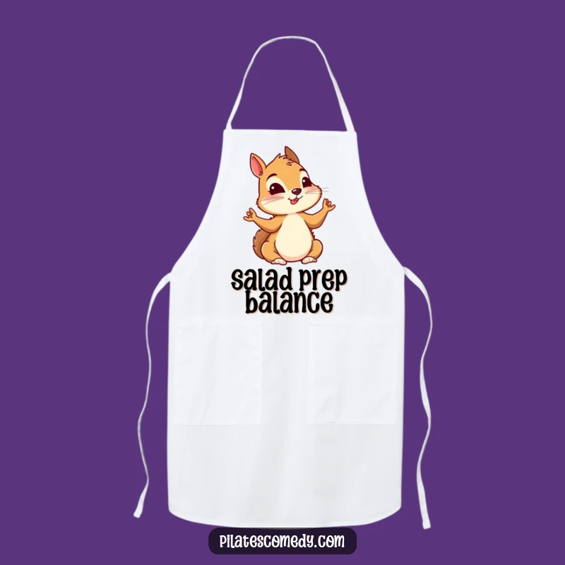 Funny Squirrel Yoga Apron: Intense Focus in the Kitchen, Perfect Chef Gift
