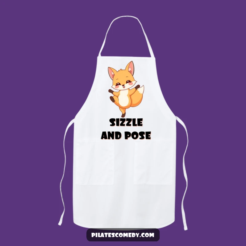 Funny Fox Kitchen Apron: Stylish Animal Pose for Cooking Fun, Perfect Funny Gift