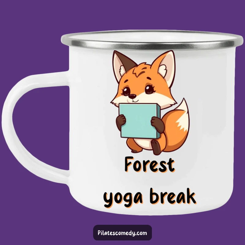 Funny Fox Yoga Block Camping Mug - Durable Drinkware for Mindful Adventures