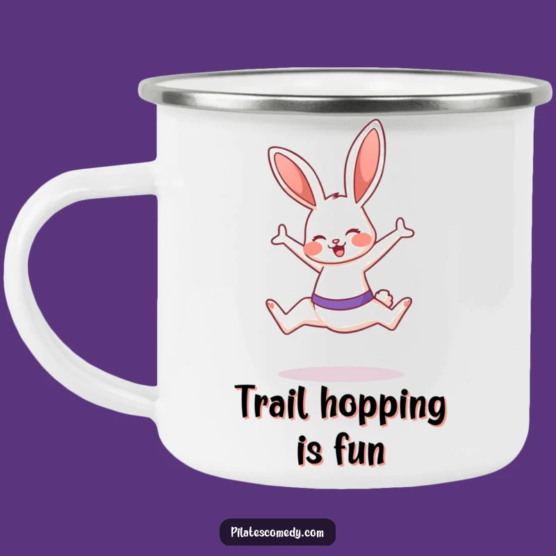 Funny Bunny Enamel Mug - Energetic Outdoor Fitness Gift
