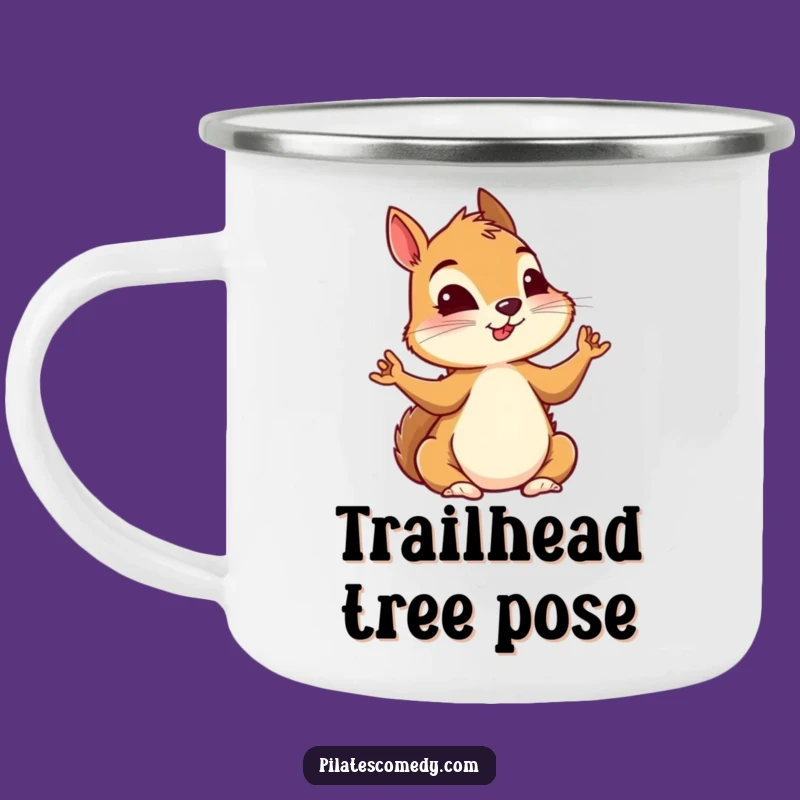 Funny Squirrel Yoga Camping Mug: Intense Focus Outdoors, Perfect Adventure Gift