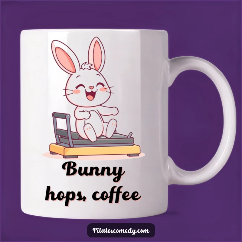 Funny Bunny Pilates Mug: Joyful Graceful Character for Fitness Gift