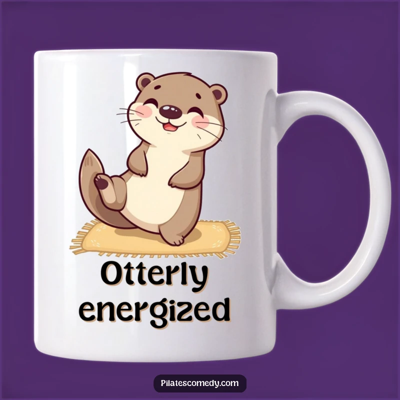 Funny Otter Yoga Mug: Happy Balanced Character for Fitness Gift