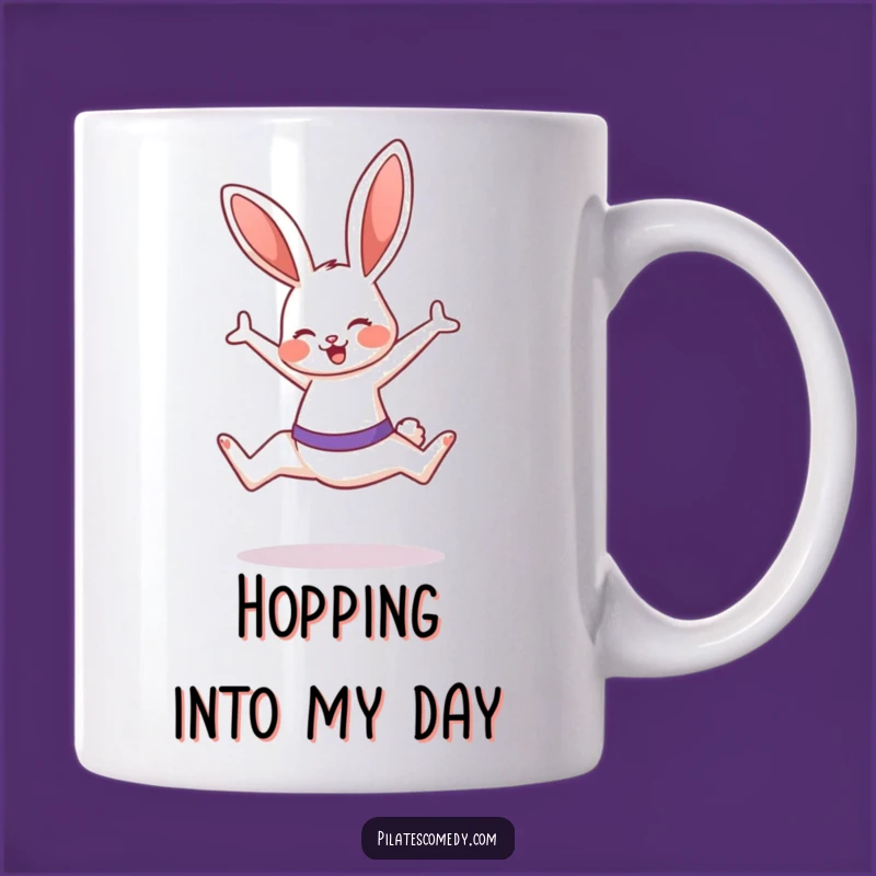 Funny Bunny Pilates Mug - Energetic Fitness Gift for Exercise Lovers