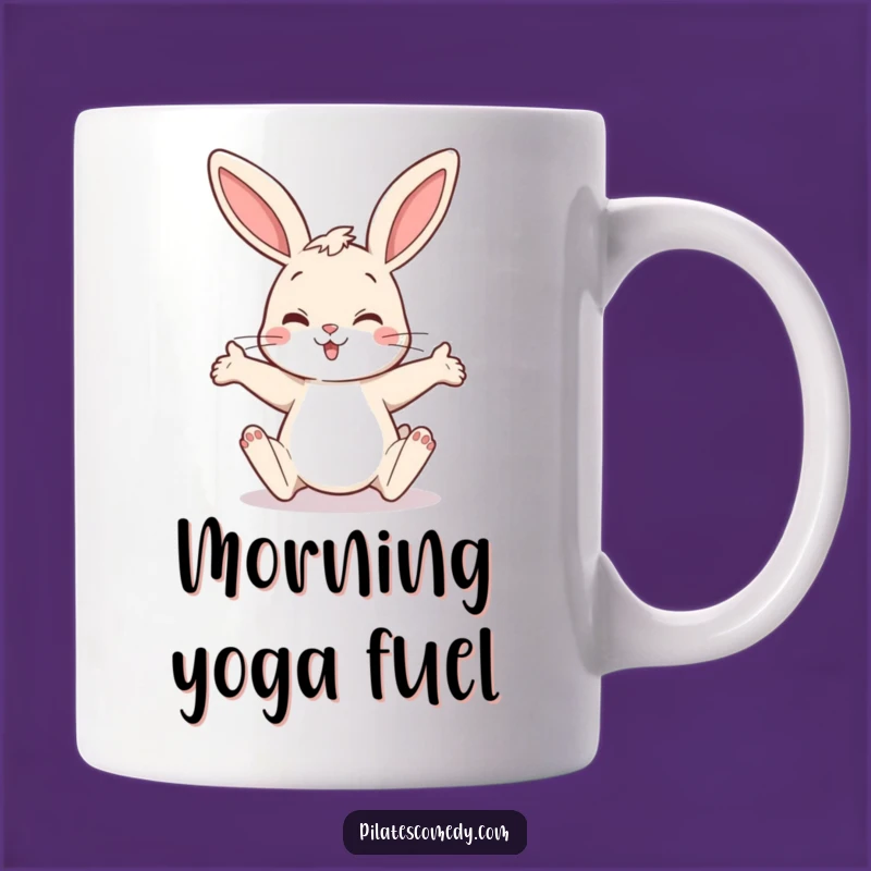 Funny Bunny Stretch Mug: Hilarious Animal Yoga Pose for Coffee Lovers, Perfect Funny Gift