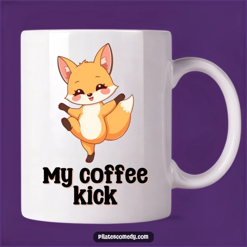 Funny Fox Yoga Mug: Elegant Leg Extension Humor, Perfect Gift for Animal Lovers