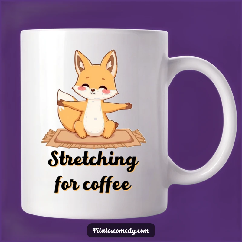 Funny Fox Yoga Mug - Graceful Stretch Gift for Flexible People