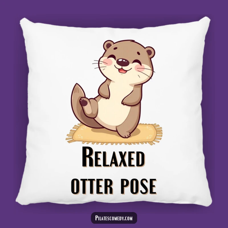 Funny Otter Yoga Pillow: Happy Balanced Character for Comfort