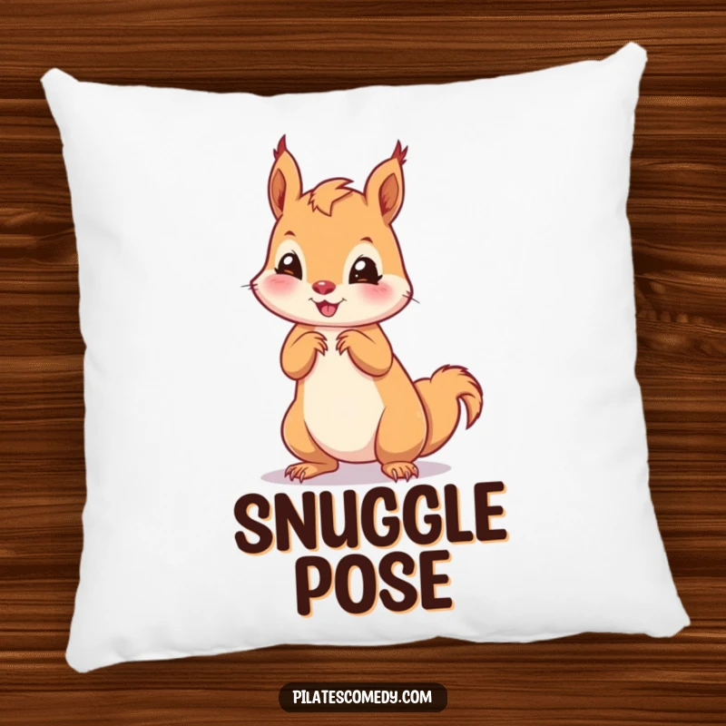 Funny squirrel pillow featuring a playful squirrel in an on-all-fours pose, adding comfort and cute humor to sofas.