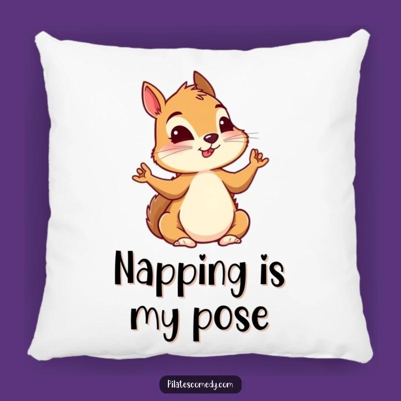 Funny Squirrel Yoga Pillow: Intense Focus for Comfy Relaxation, Perfect Accent