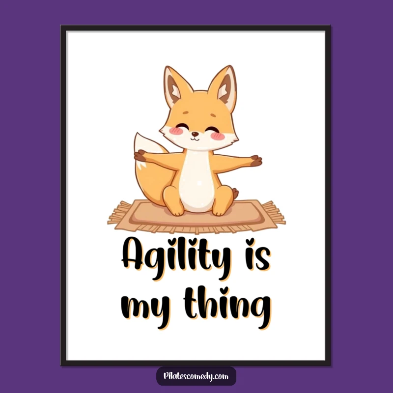 Funny Fox Digital Art - Graceful Printable Decor for Yogis