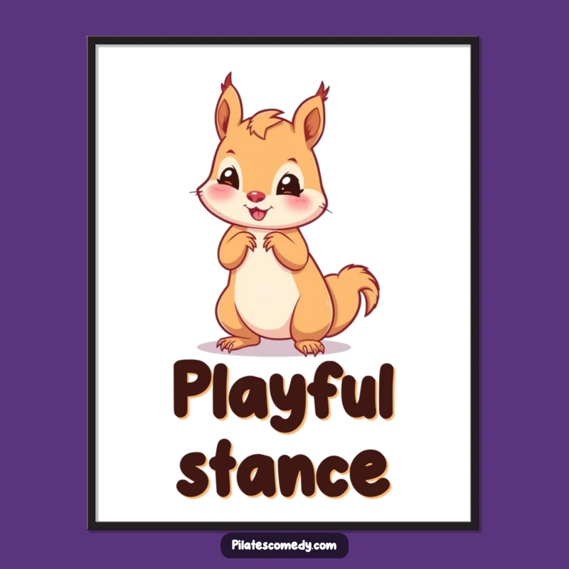 Funny Squirrel Pose Digital Print: Instant Playful Animal Art, Perfect Funny Gift