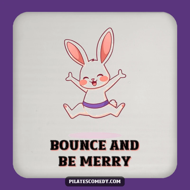 Funny Bunny Drink Coaster - Energetic Fitness Decor Gift