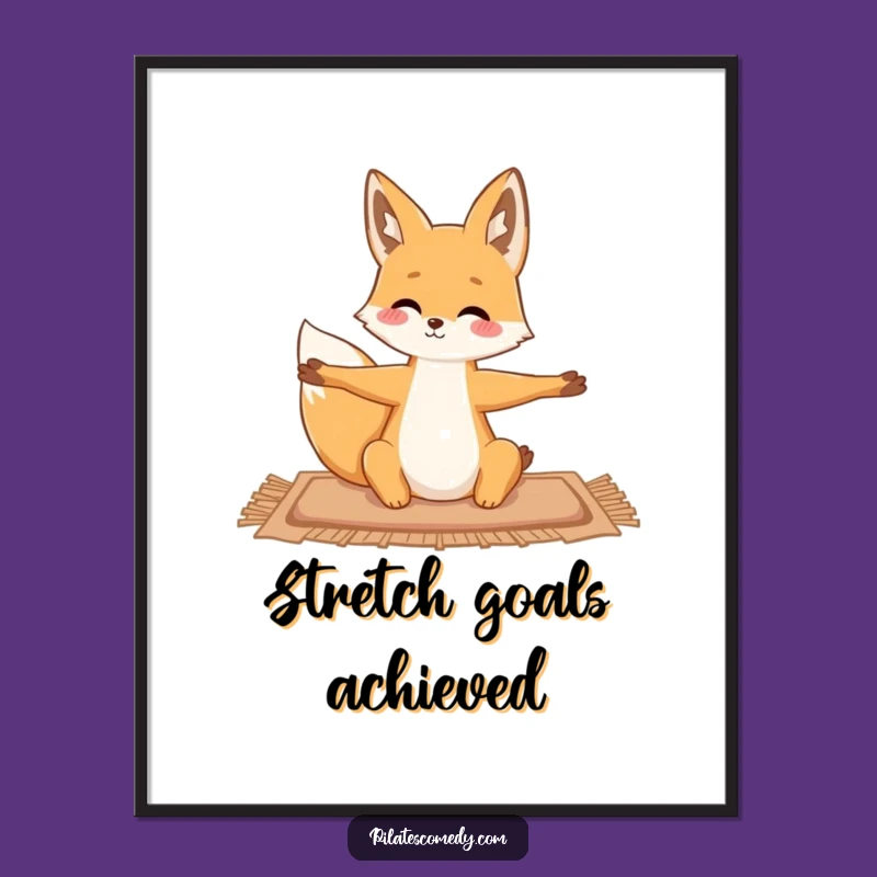 Funny Fox Wall Art - Graceful Yoga Decor Gift for Studios