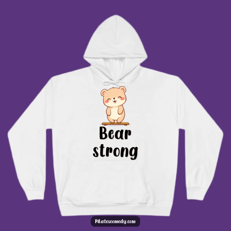 Cozy Funny Bear Yoga Hoodie: Warm & Humorous Gift for Active Folks