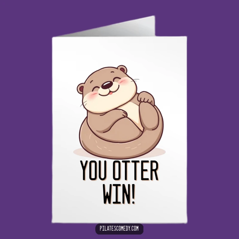 Free Printable Congrats Card: Joyful Otter Roll, Celebratory Downloadable Cheer