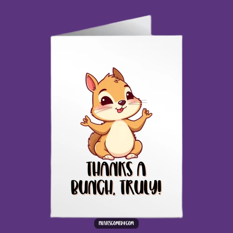Free Printable Funny Squirrel Yoga Thank You Card - Print at Home