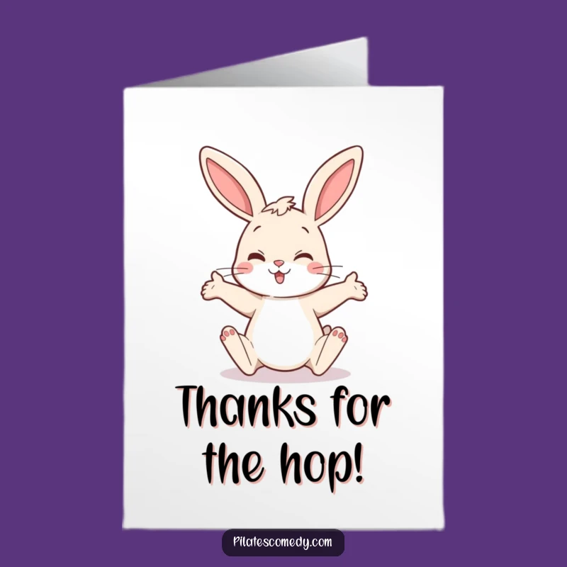 Free Printable Thank You Card: Whimsical Bunny Pose, Heartfelt Downloadable Humor