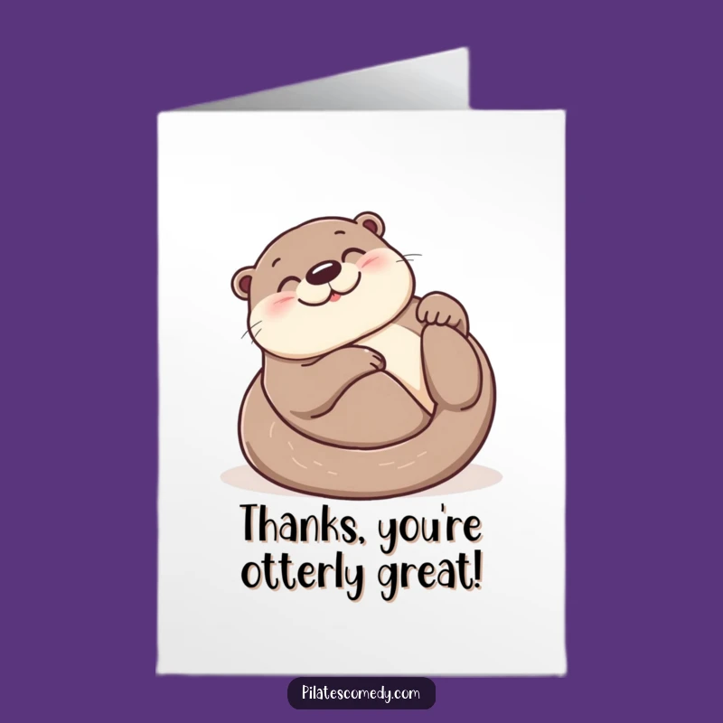 Free Printable Thank You Card: Happy Otter Thanks, Grateful Downloadable Charm