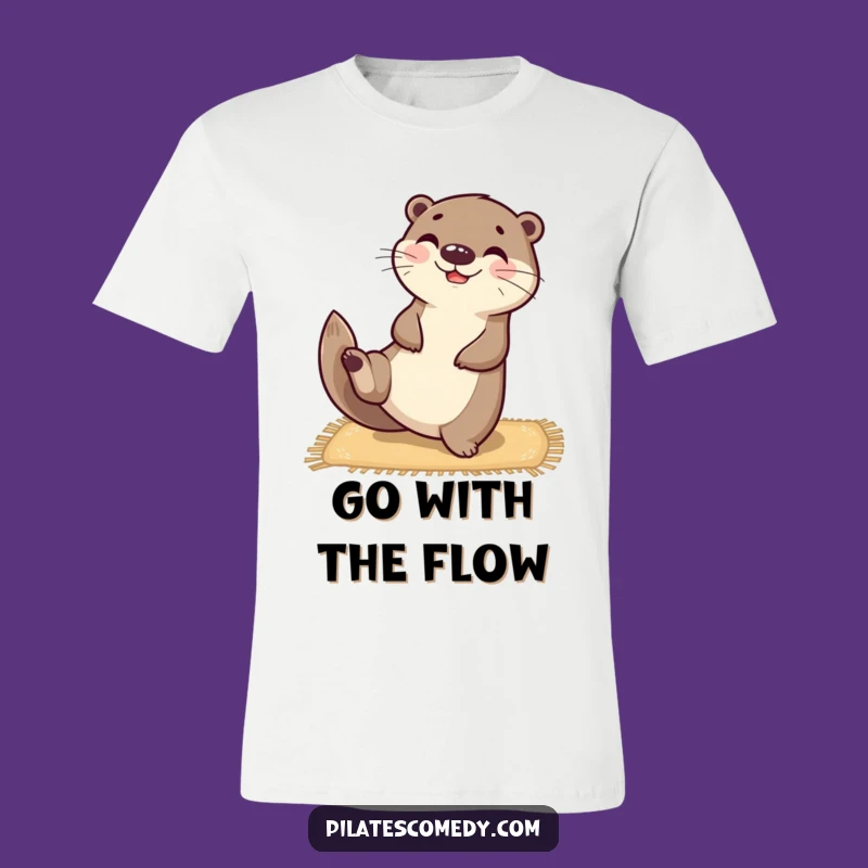 Funny Otter Yoga T-Shirt: Happy Balanced Character for Active Fun