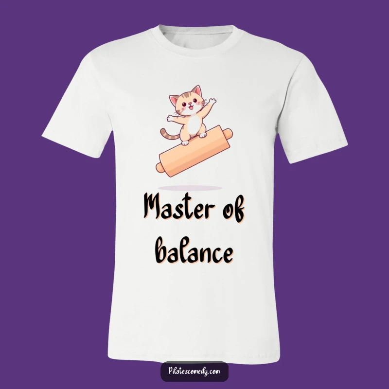 Funny Cat Roller Shirt - Playful Balance Gift Tee for Cat Lovers