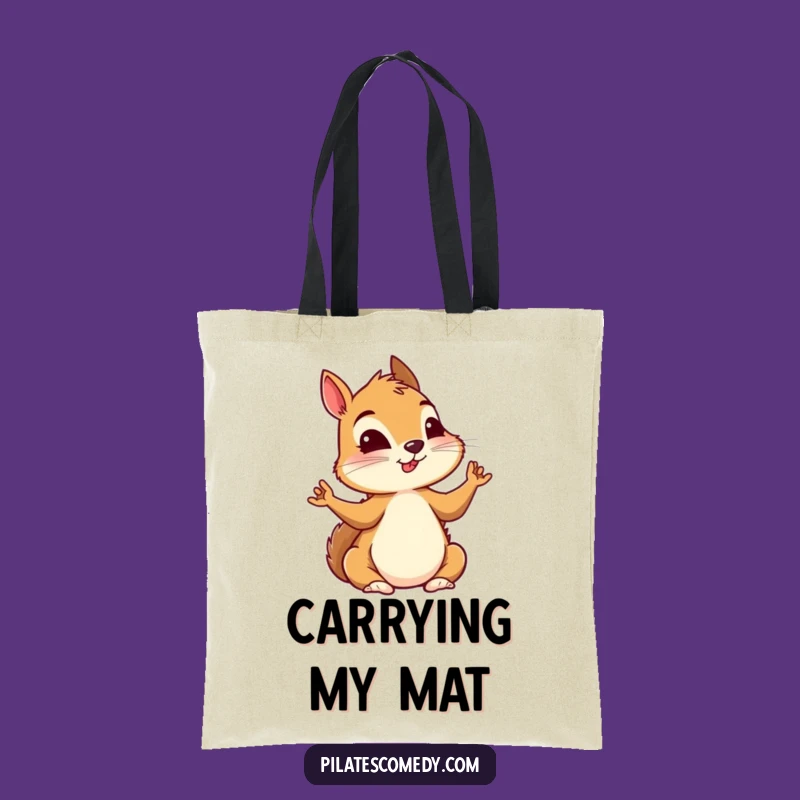 Funny Squirrel Yoga Tote Bag: Intense Focus for Groceries, Perfect Eco-Friendly Gift